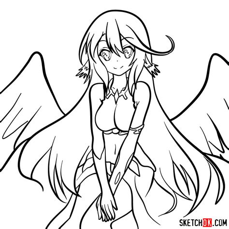 How to draw Jibril from No Game No Life anime - Sketchok easy drawing ...