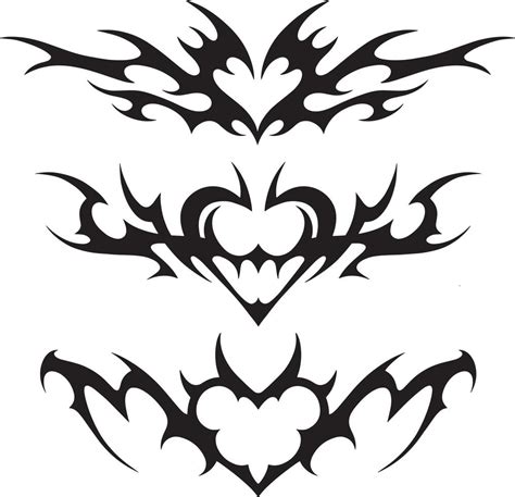 Neo tribal y2k tattoo with heart shape. Cyber sigilism style hand drawn ornaments. Vector ...