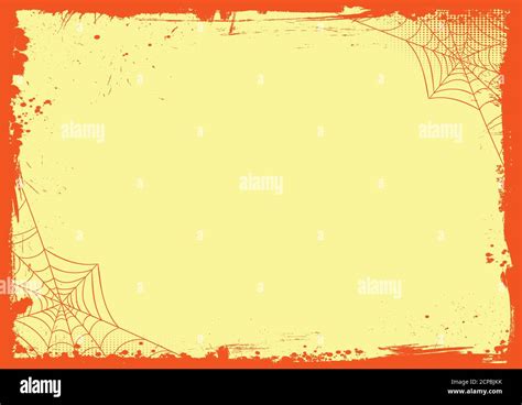 The Vector horizontal Halloween banner blank yellow template background ...