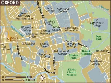 Oxford Maps - Top Tourist Attractions - Free, Printable City Street Map within Printable Town ...