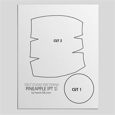 Felt Pineapple Pattern – Free Template for Making Felt Pineapple Play Food - Hawk Hill