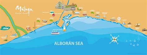 Malaga beaches map - Ontheworldmap.com