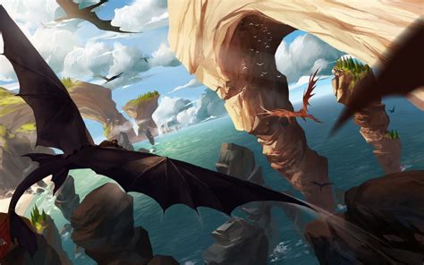 Flying dragons digital wallpaper, artwork, fantasy art, dragon, How to ...