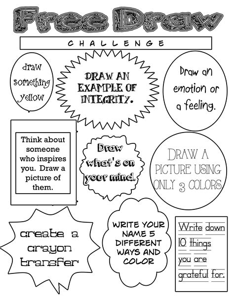 Drawing Prompts For Elementary Students