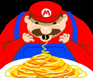 Mario Eating Spagetti - Drawception