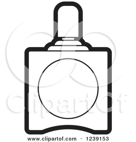 Clipart of a Black and White Perfume Bottle 3 - Royalty Free Vector Illustration by Lal Perera ...