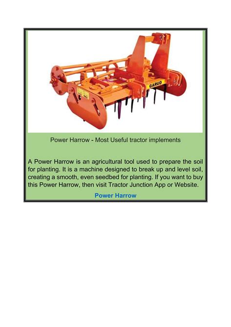 Power Harrow - Most Useful tractor implements by cultivator - Issuu