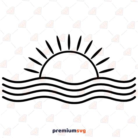 Sun Ocean SVG, Sunset Clipart Cut Files | PremiumSVG