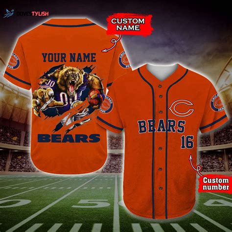 Trending 2023 Personalized Chicago Bears Mascot All Over Print 3D Baseball Jersey - Dovestylish