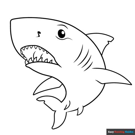 Great White Shark Coloring Page | Easy Drawing Guides