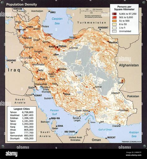 2004 iran population density map hi-res stock photography and images - Alamy