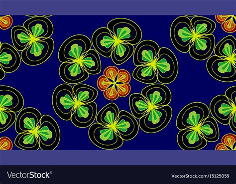 Floral seamless pattern in dark blue color Vector Image