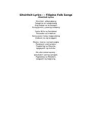 sitsiritsit Folk song Lyrics - Sitsiritsit Lyrics - - Filipino Folk Songs Sitsiritsit Lyrics ...