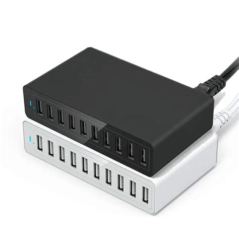 Universal 10 Port Multi USB Charger Adapter 60W USB Fast Wall Charger USB Charging Station Dock ...