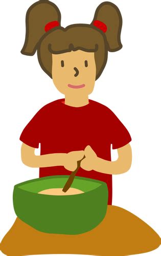 Girl with mixing bowl | Public domain vectors