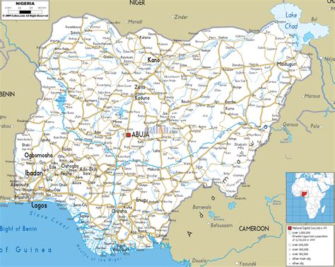 Large detailed road map of Nigeria with all cities, roads and airports | Vidiani.com | Maps of ...