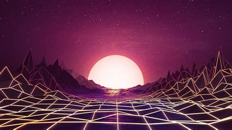 Neon Sun 4k Wallpaper