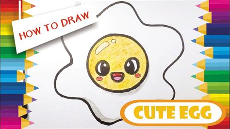 EASY DRAWING | Learn How to Draw Cute Egg for breakfast ( step by step ...