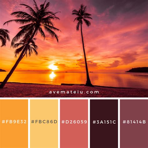 Sunset Tropical Beach Color Palette #226