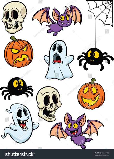 Cartoon Halloween Elements Each Separate Layer Stock Vector (Royalty ...