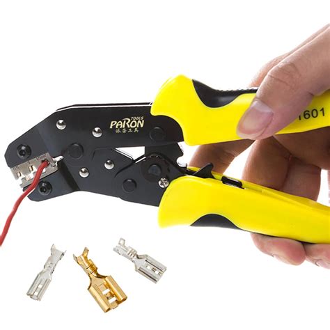 PARON Wire Crimper 24 10AWG Engineering Ratchet Cord End Terminals Crimping Pliers Ferrule ...