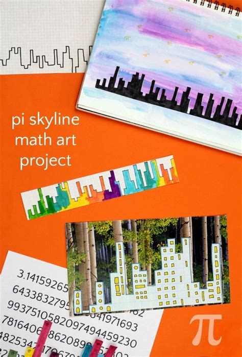 Pi Day Math Art for Kids: Pi Skyline | Math art projects, Math art ...