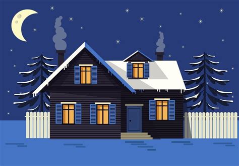 Free Night Landscape Vector House 137813 Vector Art at Vecteezy