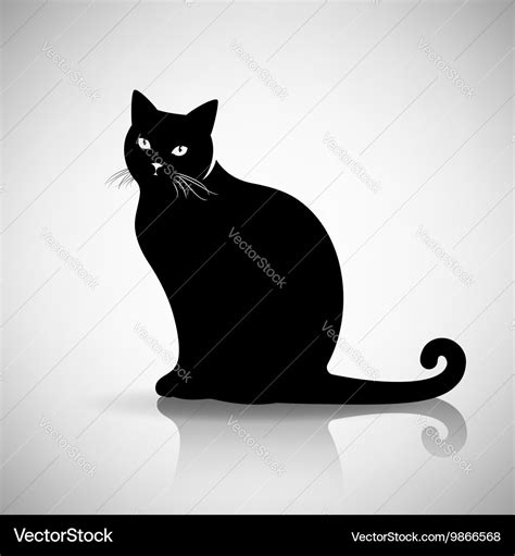 Silhouette of a cat sitting Royalty Free Vector Image