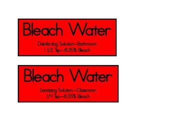 Bleach Msds Printable Labels