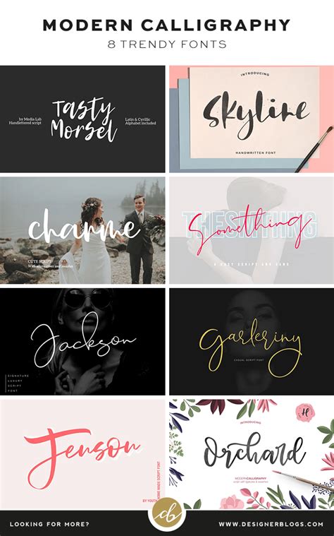 8 Trendy Modern Calligraphy Fonts You Must Know - Online Free courses Central