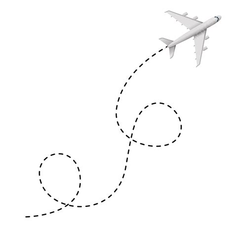 Airplane With Dotted Line Path, Airplane, Travel, Traveling PNG and Vector with Transparent ...