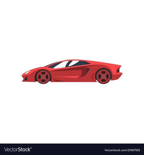 Red sports racing car supercar side view Vector Image