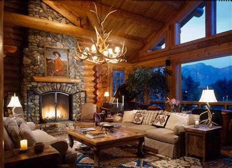 Log Cabin Living Rooms and Great Rooms - North American Log Crafters