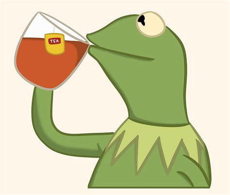 Kermit Sipping Tea Meme Poster humor Painting by Young Bailey - Fine Art America