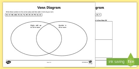 Carroll and Venn Diagram Worksheets (Teacher-Made) - Twinkl