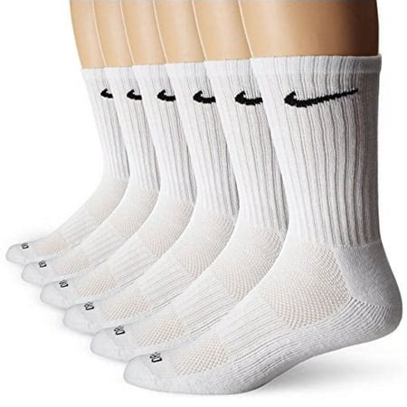 NK - Nike Unisex Dri-FIT Cushioned Crew Training Socks (6 Pair), White, Large - Walmart.com ...