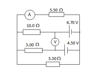 What are the expected readings of the ammeter and voltmeter for the circuit in the figure below ...