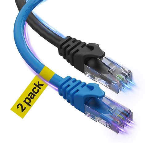 Cat6 Ethernet Cable, 3 Feet (2 Pack) LAN, utp (0.9 Meters) Cat 6, RJ45, Network, Patch, Internet ...