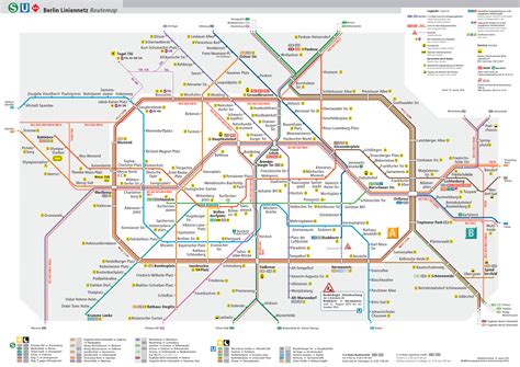 Map of Berlin subway, underground & tube (u bahn): stations & lines