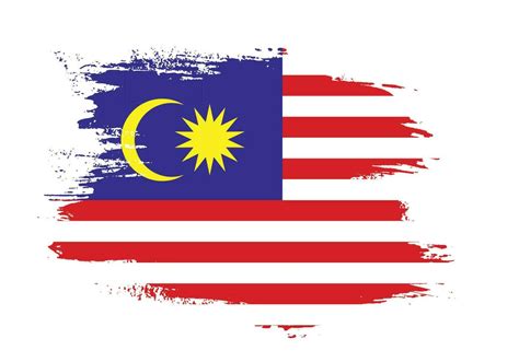 Malaysia flag vector with brush stroke illustration 16128393 Vector Art ...