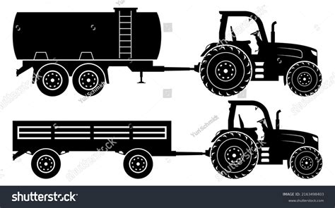 Tractor Trailer Tank Silhouette On White Stock Vector (Royalty Free) 2163498403 | Shutterstock