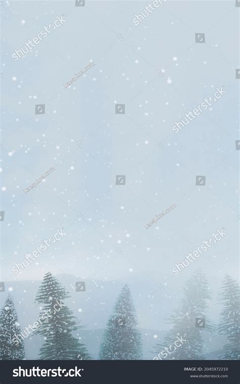 Snowy Pine Tree Design Space Wallpaper Stock Illustration 2045972210 | Shutterstock