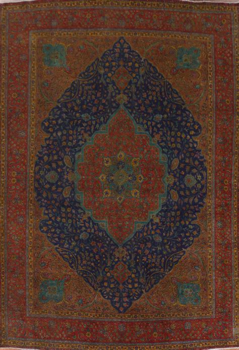 Vintage Floral Tabriz Persian Area Rug 10x13