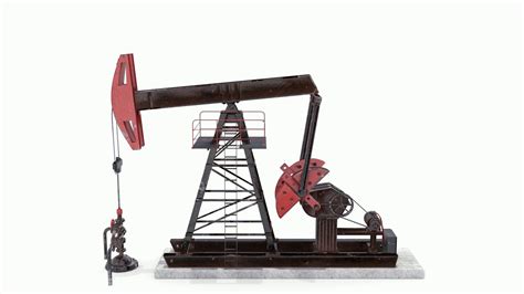 Oil Pumpjack Animated 2 3D Model - YouTube