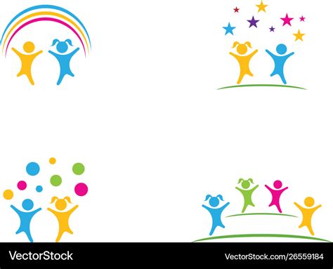 Kids play logo design Royalty Free Vector Image