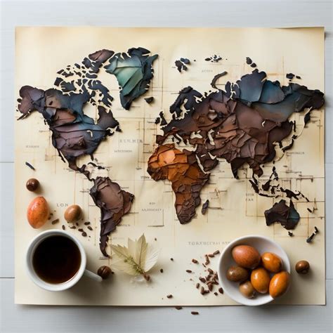 Premium Photo | Coffee world map