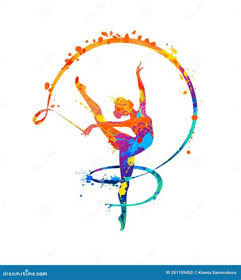 Rhythmic Gymnastics Ribbon Silhouette Rhythmic Gymnast Silhouette Png | The Best Porn Website