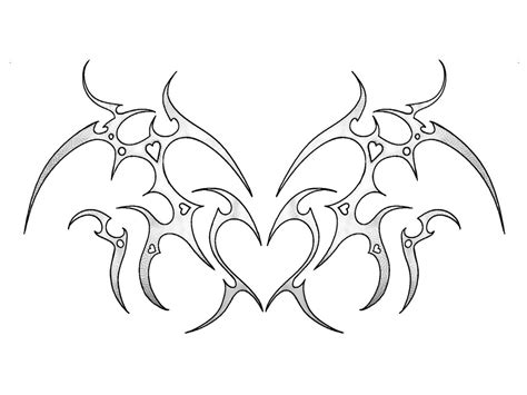 Original tattoo design butterfly and heart Y2K tribal style - pm me to buy my art Tribal Heart ...