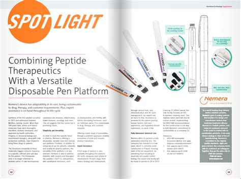 Combining peptide therapeutics with a versatile disposable pen platform - Nemera