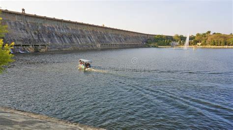 Mysore,Karnataka,India-February 12 2022: Tourists Enjoying Boat Trip Around Fountain in KRS Dam ...